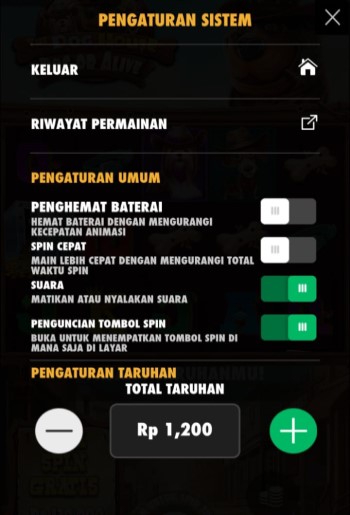 Tombol Pengaturan - The Dog House - Dog or Alive