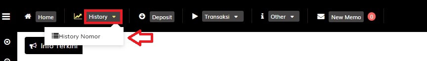 klik menu history nomor