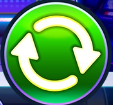 tombol spin yang berwarna hijau