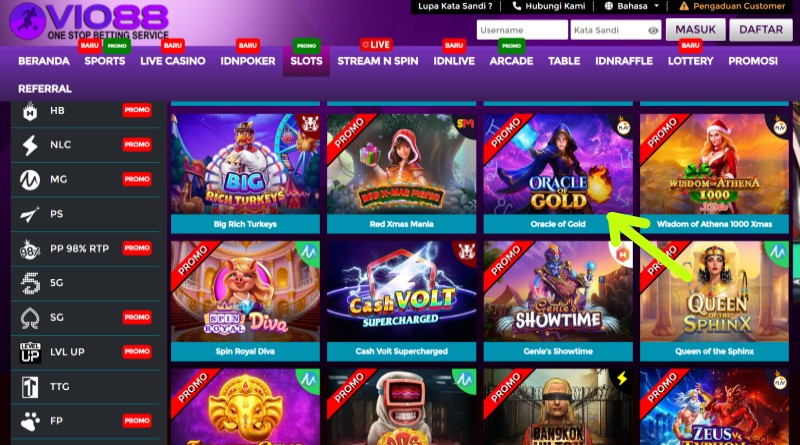tempat bermain oracle of gold di situs vio88